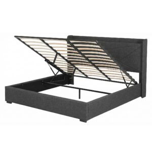 Artiss King Gas Lift Bed Frame With Charging Ports – Nice N Cheap Variety Store Artiss King Bed Frame Gas Lift Storage Bed With Charging Ports Upholstered Geometric Headboard Charc Product Image