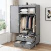 Artiss Large Portable Clothes Closet Wardrobe With Magnetic Door Grey Product Image