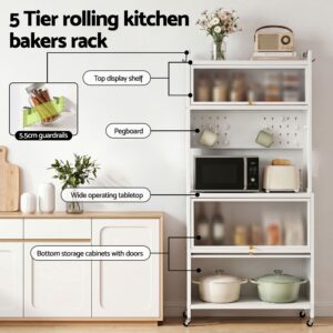 Artiss Kitchen Cabinet Storage Shelves Pegboard Cupboard Sideboard 80Cmx164Cm Product Image