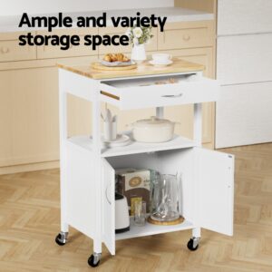 Artiss Kitchen Island Trolley 60Cm | Storage &Amp; Serving – Nice N Cheap Variety Store Artiss Kitchen Island Trolley Rolling Serving Cart Storage Drawer Cupboard 60Cm Product Image