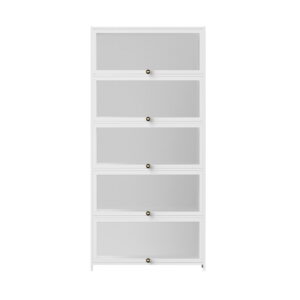 Artiss 5-Tier Display Cabinet Storage Bookshelf Clear Shelf White Product Image