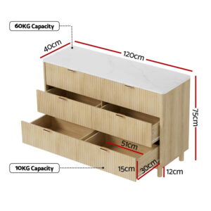 Artiss 6 Chest Of Drawers Dresser Table Pine Product Image