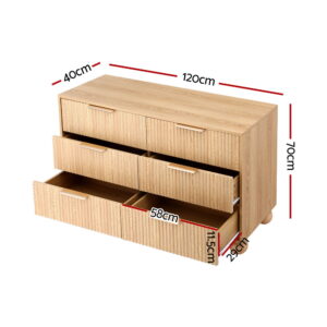 Artiss 6-Drawer Tallboy Dresser | Pine Finish – Nice N Cheap Variety Store Artiss 6 Chest Of Drawers Dresser Tallboy Pine Product Image