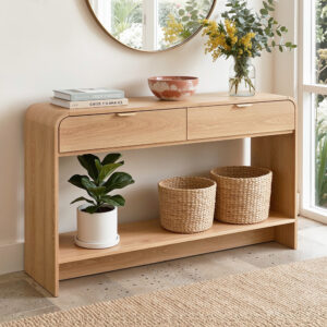 Artiss Console Table Hallway Entryway Storage Drawer Shelf Curved Edge 120CM Pine product image