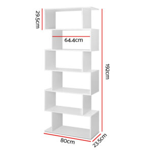 Artiss Riva White 6-Tier Bookshelf – Nice N Cheap Variety Store Artiss Bookshelf 6 Tiers - Riva White Product Image