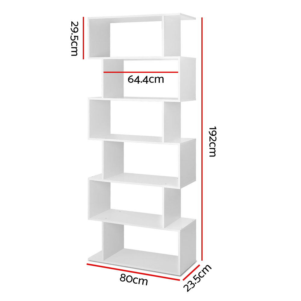 Artiss Riva White 6-Tier Bookshelf – Nice N Cheap Variety Store Artiss Bookshelf 6 Tiers - Riva White Product Image