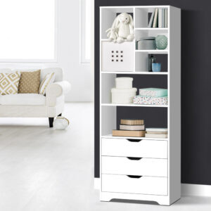 Artiss Bookshelf with Drawers - NANA White product image
