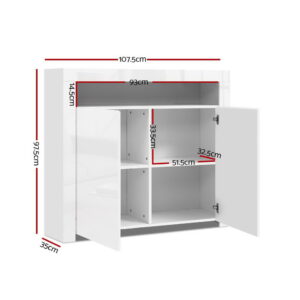 Artiss Buffet Sideboard Led - Arno White – Nice N Cheap Variety Store Led Buffet Sideboard
