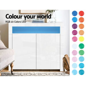 Artiss Buffet Sideboard Led - Arno White – Nice N Cheap Variety Store Led Buffet Sideboard