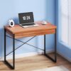 Artiss Computer Desk Drawer Storage Walnut 100Cm Product Image