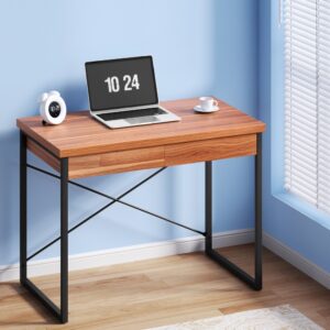 Artiss Computer Desk Drawer Storage Walnut 100CM product image