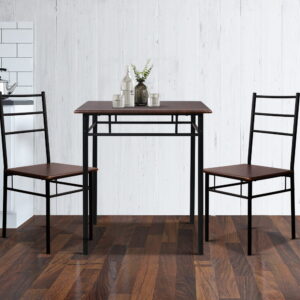 Artiss Dining Table And Chairs Set fo 3 Walnut product image