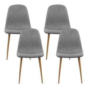 Artiss Dining Chairs Set Of 4 | Linen Curved Grey – Nice N Cheap Variety Store Artiss Dining Chairs Set Of 4 Linen Curved Slope Grey Product Image