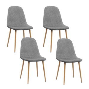 Artiss Dining Chairs Set of 4 Linen Curved Slope Grey product image