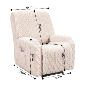 Artiss Recliner Chair Covers With Storage Side Pockets Beige Product Image