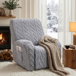 Artiss Recliner Chair Covers with Storage Side Pockets Grey product image