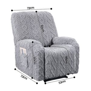 Artiss Recliner Chair Covers With Storage Side Pockets Grey Product Image