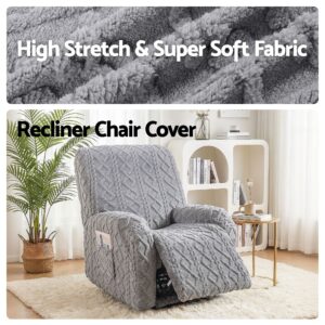 Artiss Recliner Chair Covers With Storage Side Pockets Grey Product Image