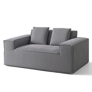 Artiss 2 Seater Corduroy Loveseat Sofa in contemporary grey colour for living room