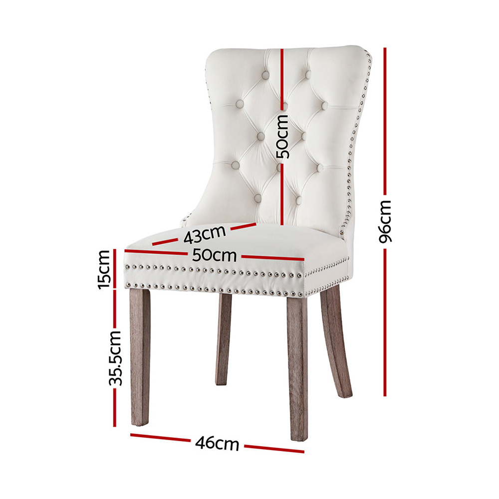 Artiss Dining Chairs Beige Velvet - Set Of 4 – Nice N Cheap Variety Store 1 Set Of 4 Artiss Dining Chairs Beige Velvet Product Image