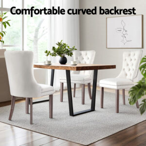 Artiss Dining Chairs Beige Velvet - Set Of 4 – Nice N Cheap Variety Store 1 Set Of 4 Artiss Dining Chairs Beige Velvet Product Image