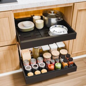 CARLA HOME Pack Pull Out Cabinet Organizer Expandable for Cabinets with Adjustable Slide Out Shelves product image