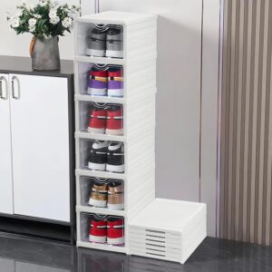 CARLA HOME 6-Tier Stackable Shoe Storage Box Organizer with Clear Door for Closet, Entryway or Cabin product image