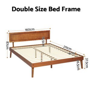 Artiss Bed Frame Queen Size Wooden Bed Base Walnut Splay Product Image
