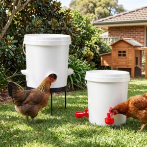 Giantz 20L X2 Chicken Feeder Waterer Set Automatic Poultry Dispenser Metal Stand product image