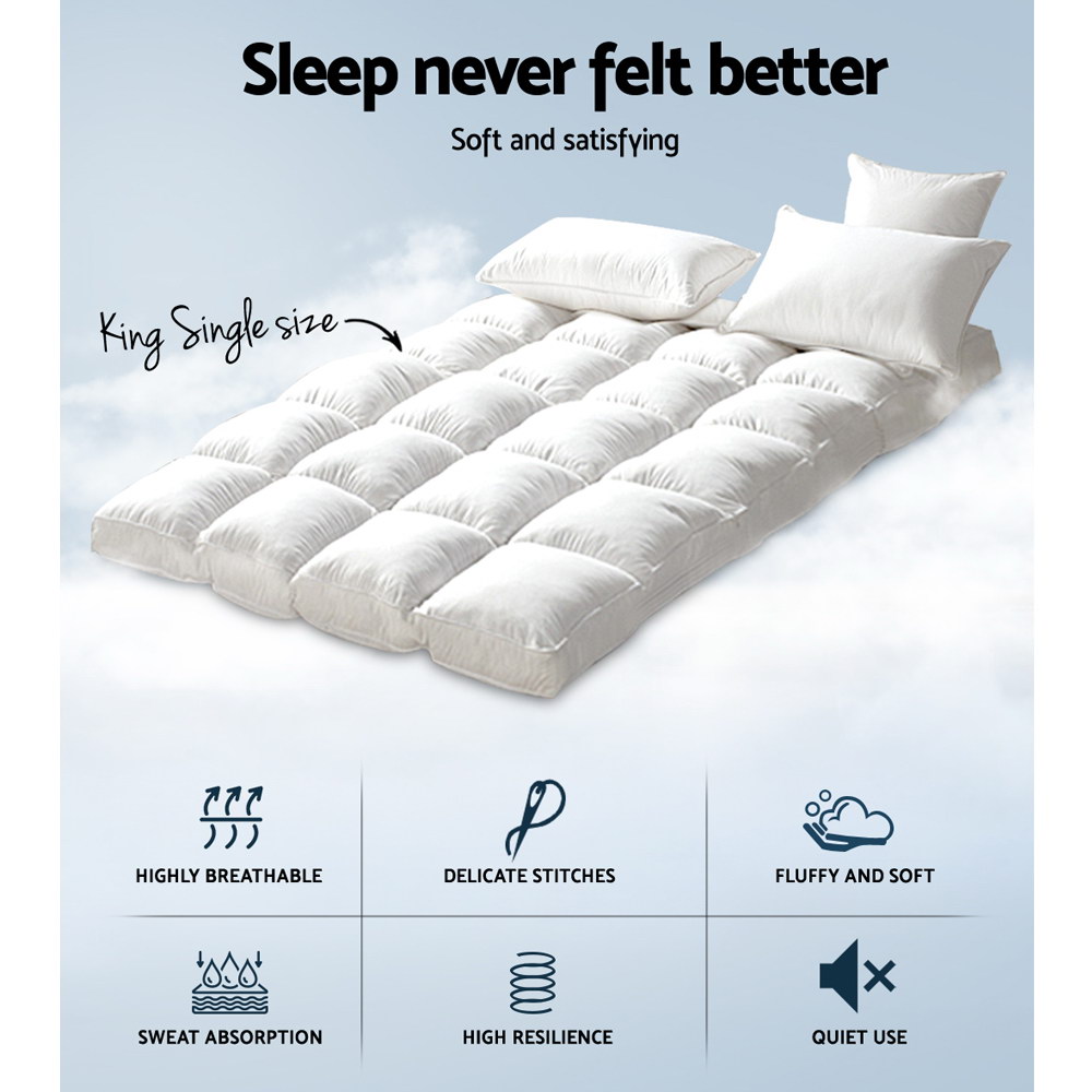 Giselle Bedding 5Cm Bamboo Pillowtop Mattress Topper King Si – Nice N Cheap Variety Store Giselle Bedding 5Cm Bamboo Pillowtop Mattress Topper 1000Gsm Mattress Pad For Back Pain Relief Washa Product Image