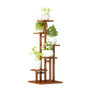 5 Tiers Vertical Bamboo Plant Stand Staged Flower Shelf Rack Outdoor Garden product image