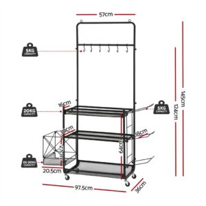 Everfit Yoga Mat &Amp; Ball Storage Cart 145Cm – Nice N Cheap Variety Store Everfit Yoga Mat Ball Storage Cart Multifunction Equipment Organizer Rack 145Cm Product Image