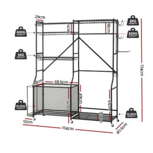 Everfit Sports Equipment Organizer Rack 174Cm – Nice N Cheap Variety Store Everfit Sports Equipment Organizer Rack Multi Garage Storage For Golf Bag 174Cm Product Image