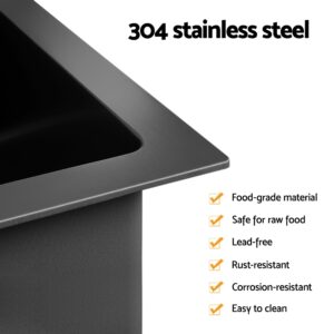 Cefito Black Double Bowl Sink With Pull-Out Tap – Nice N Cheap Variety Store Cefito Stainless Steel Sink 77X45Cm With Pull Out Mixer Tap Kitchen Double Bowl Black Product Image