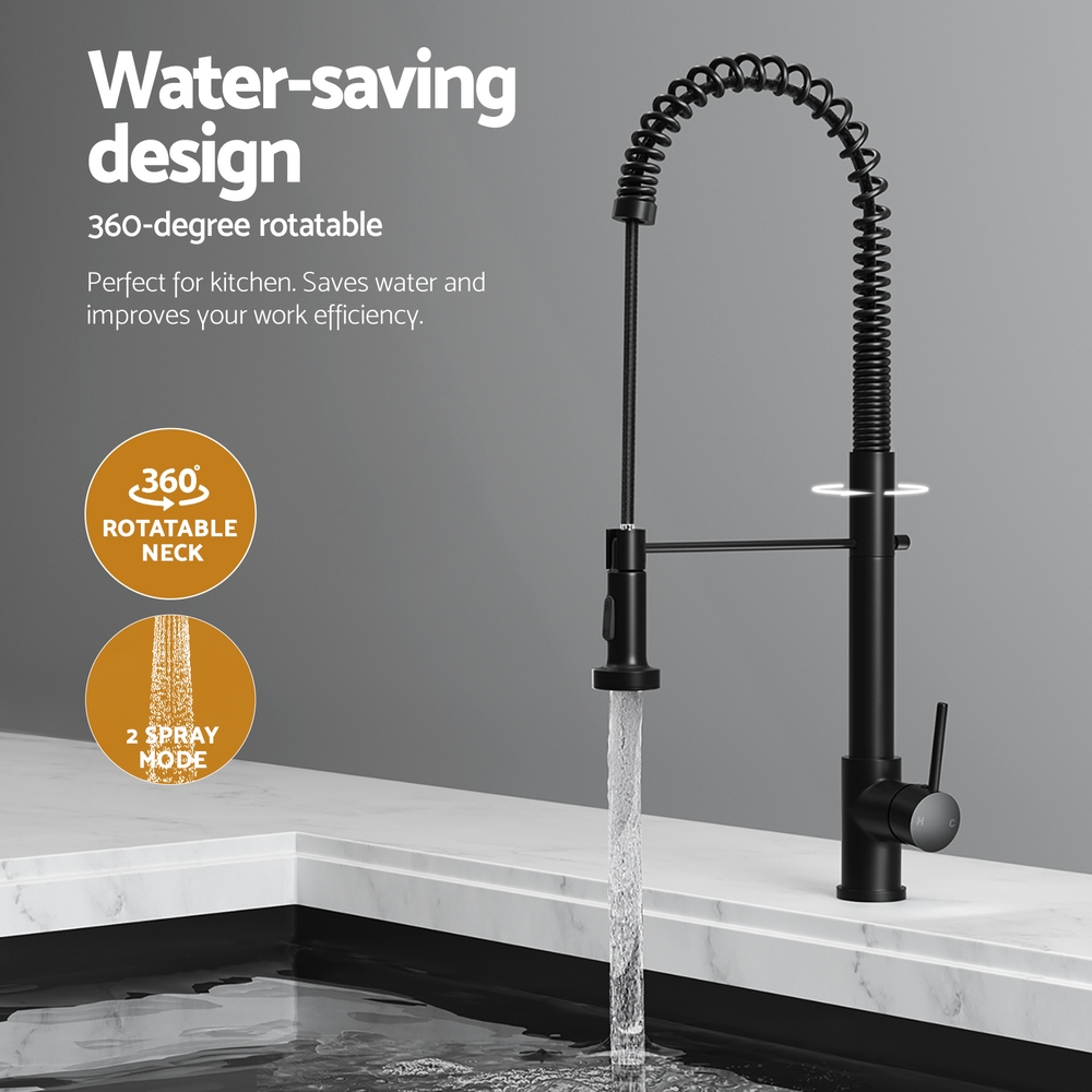 Cefito Black Double Bowl Sink With Pull-Out Tap – Nice N Cheap Variety Store Cefito Stainless Steel Sink 77X45Cm With Pull Out Mixer Tap Kitchen Double Bowl Black Product Image