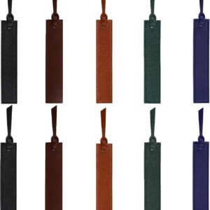 10Pcs Leather Bookmarks,Page Markers Handmade Stitched Bookmarks for Book Reader Office School Stude product image