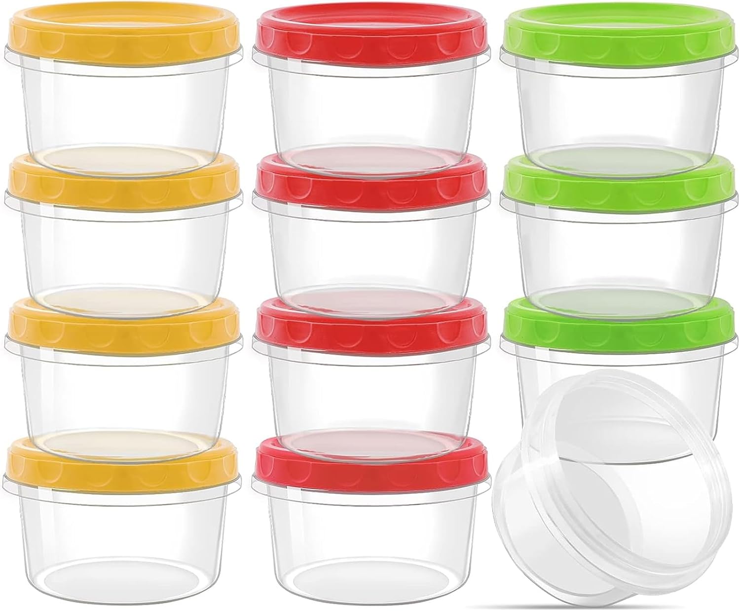 12 Reusable 8Oz Deli Food Containers With Lids – Nice N Cheap Variety Store 12 Reusable 8-Ounce Plastic Food Containers With Lids - Deli Containers - Stackable Food Storage Pot Product Image
