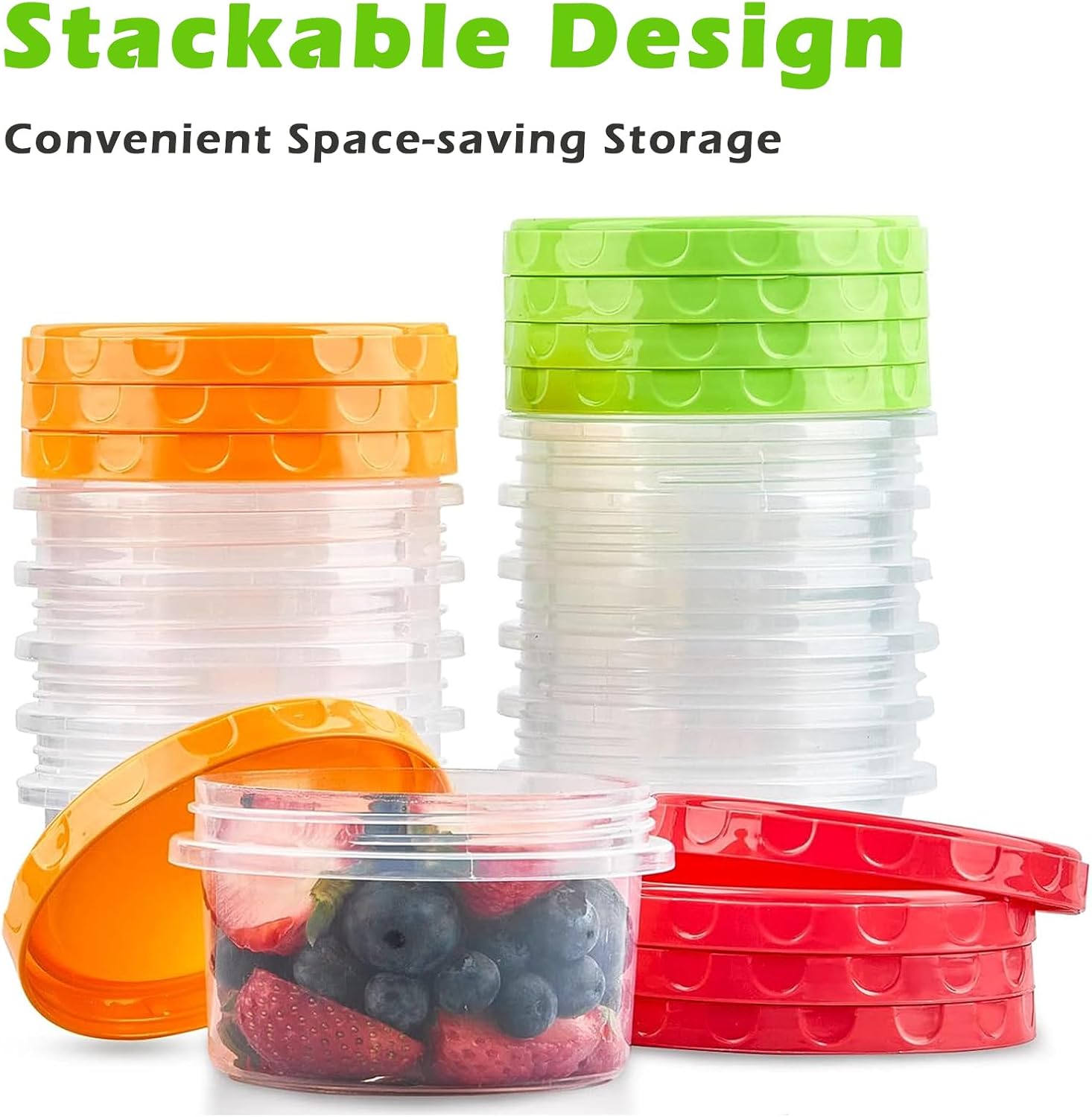 12 Reusable 8Oz Deli Food Containers With Lids – Nice N Cheap Variety Store 12 Reusable 8-Ounce Plastic Food Containers With Lids - Deli Containers - Stackable Food Storage Pot Product Image