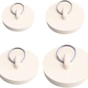 Set of 4 drain stoppers - sink stoppers - rubber drain plugs and kitchen sink stoppers with hanging product image