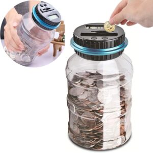 Digital piggy bank UK Coin counter - Large transparent piggy bank with LCD screen - piggy bank as a product image