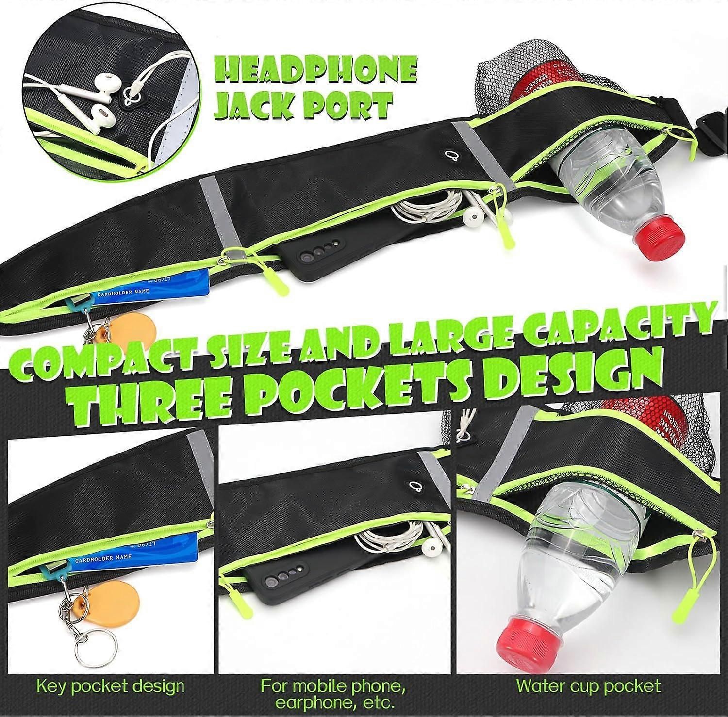 Waterproof Running Waist Bag | Phone &Amp; Water Bottle – Nice N Cheap Variety Store Waterproof Running Waist Bag, Unisex, Can Hold Cell Phone Water Bottle, Flip Belt Running Accessory Product Image