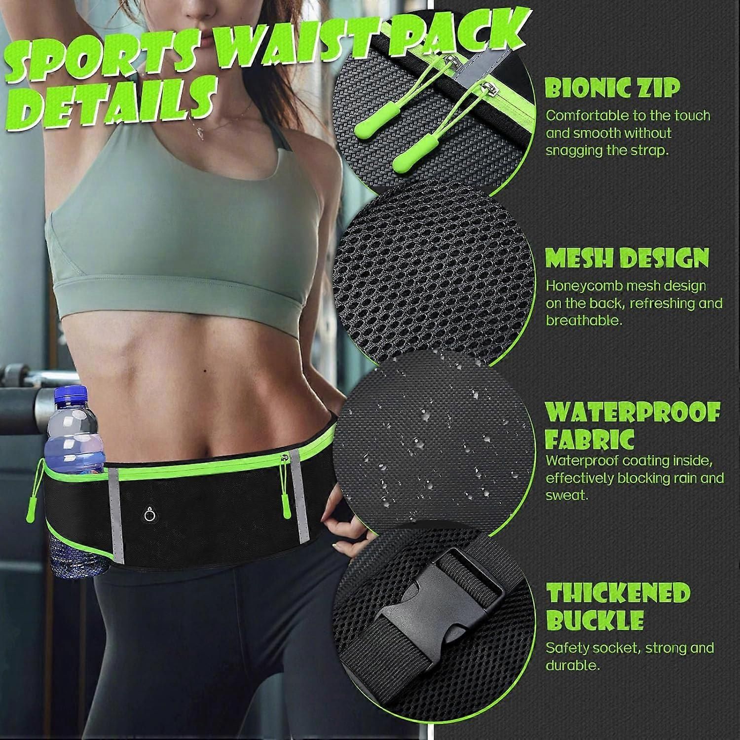 Waterproof Running Waist Bag | Phone &Amp; Water Bottle – Nice N Cheap Variety Store Waterproof Running Waist Bag, Unisex, Can Hold Cell Phone Water Bottle, Flip Belt Running Accessory Product Image