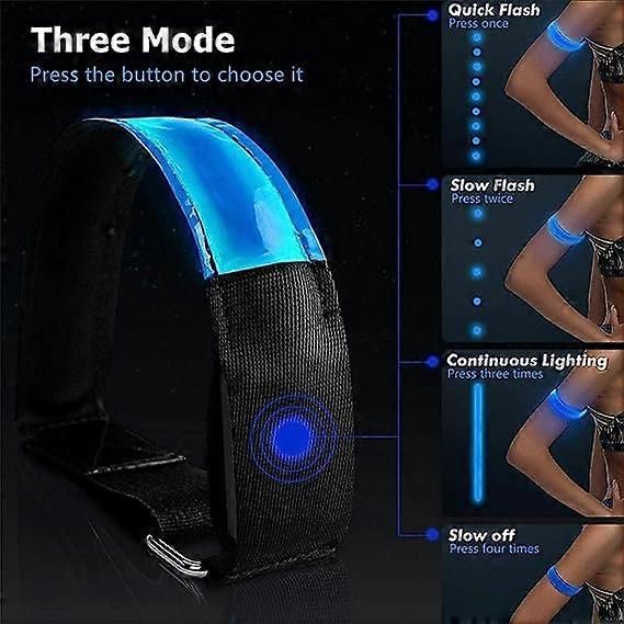 2Pcs Rechargeable Led Armbands | Reflective Running Gear – Nice N Cheap Variety Store 2Pcs Rechargeable Led Armband Reflective Running Gear Light Up Armbands Reflectors, Running Gift Acc Product Image